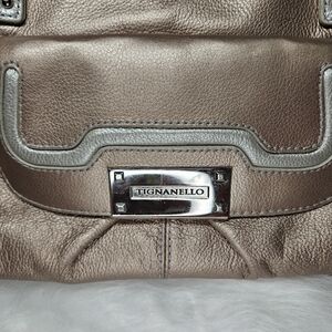 EUC Tignanello Vintage Metallic Bronze/Silver Genuine Leather Shoulder Bag